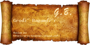 Groó Bagamér névjegykártya